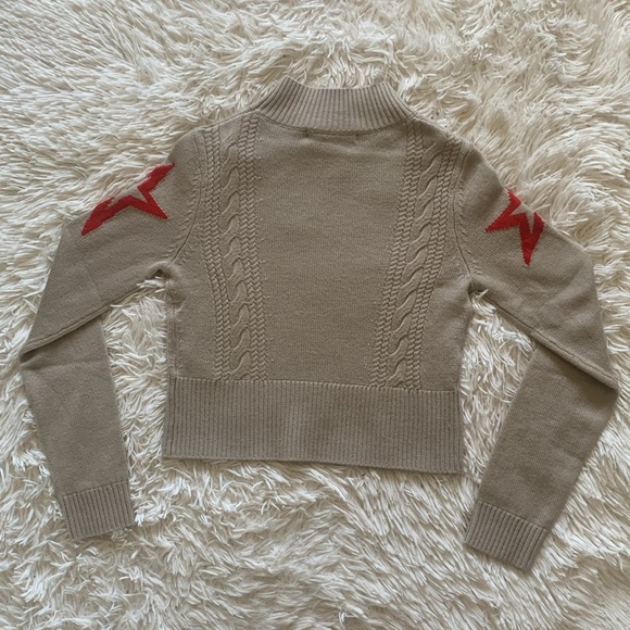 perfect moment crop cable merino wool sweater star sz M - Picture 6 of 6